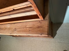 Antique Irish Step Back 2 Piece Pine Hutch