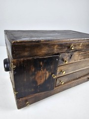 Antique Early Primitive Apothecary Cabinet Multi Drawer Merchant Storage Chest