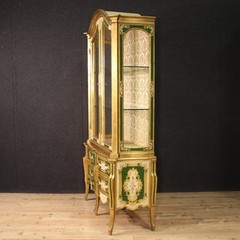 Vitrine double body display cabinet lacquered painted bookcase 20th century