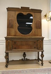 Antique Jacobean China Cabinet Reaser Furniture Buffet Hutch Bookcase c1920s