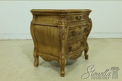 L52096EC: Pair Carved French Baroque Style Nightstand Commodes
