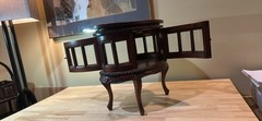 Victorian Dual Door SALESMAN SAMPLE Wood Glass CURIO Cabinet Table TRAY 15.5”H