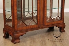 Henkel Harris Georgian Style Pair of Mahogany Display Case Cabinets