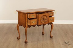 Baker Furniture Chippendale Style Tiger Maple Lowboy