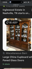 Vintage Victorian Antique China Cabinet Hutch
