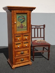 Vintage French Country Storage Cabinet ~ 4 Drawers & Cabinet w Shelves
