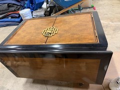 Century Chin Hua Burl Wood Nightstand & Universal Chinoiserie Cabinet Set