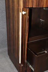 Custom-Made French Macassar Ebony Ruhlman Style Art Deco Bar or Media Cabinet