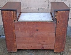 Antique Vintage Victorian Eastlake Solid Walnut Drop Center Dresser Marble Top