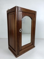 Large Medicine Kitchen Bathroom Cabinet Oak Glass Door handle Art Deco barn styl