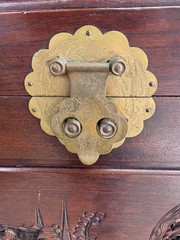 George Zee & Co. Carved Wood Cedar Chest Trunk Dresser Drawers Original Lock