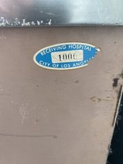 Vintage Simmons Metal Medical Cabinet on Wheels