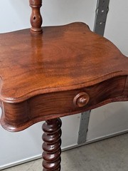 Antique Walnut Barley Twist Shaving Stand With Drawer Circa Late 1800’s
