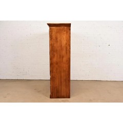 Ethan Allen French Louis Philippe Solid Carved Maple Bookcase or Media Cabinet