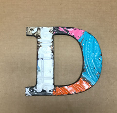 Decorative Salvaged Tin Ceiling 8″ Patchwork Mix Color Letter D Metal 613-26B