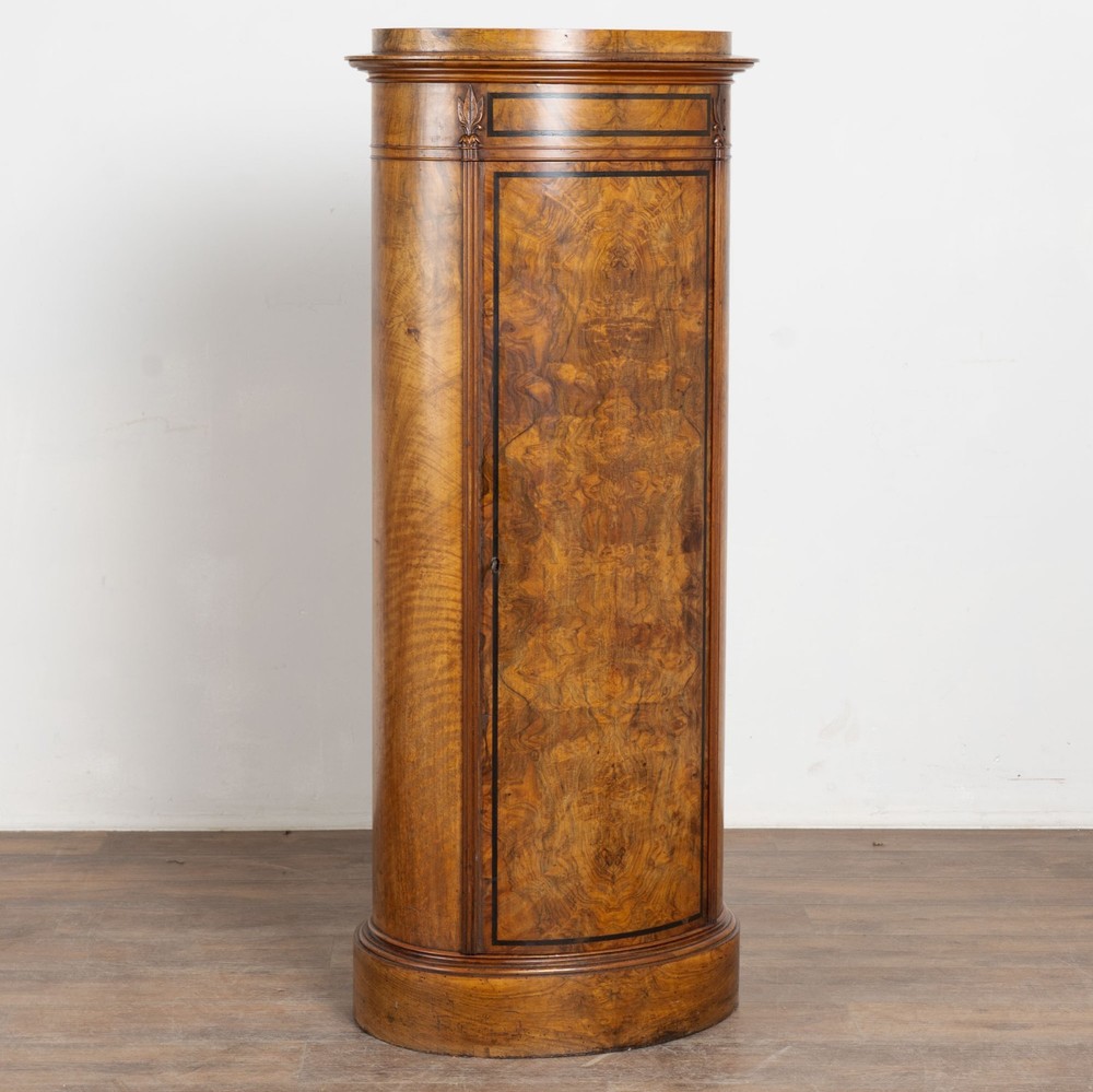 19th Century Danish Mahogany Veneer Column Cabinet with Single Door
