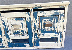 Antique french maiboxes early 1900’s painted wood furniture cabinet