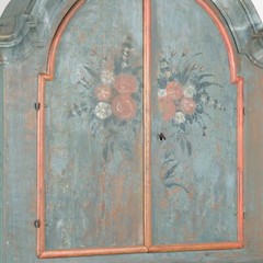Original Blue Painted Swedish Pine Cabinet, circa 1790-1810