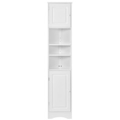 Tall Corner Bathroom Storage Cabinet MDF Freestanding Cabinet with 2 Doors