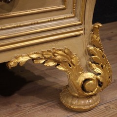 Italian chest of drawers furniture commode lacquered gold wood marble top 900