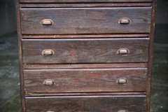 Antique Apothecary Cabinet Wood drawer map flat file industrial Vintage Chest