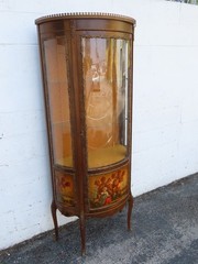 French Hand Painted Vitrine Display Curio Cabinet Cupboard 6344