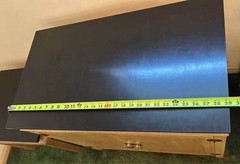 Vintage Asian Inspired Cabinet/Credenza with Black Laminate Top – MCM 1950s