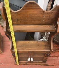 Antique Hanging Wall Shelf Medicine Cabinet Carved 32″ Tall