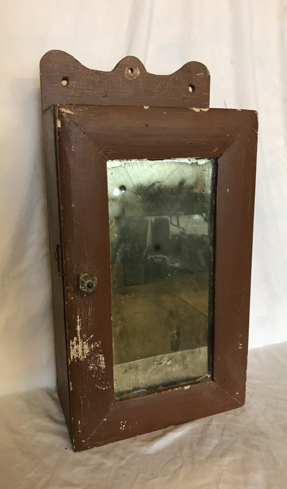 VTG Chocolate 11×23 Wood Wall Mounted Medicine Cabinet Old Cupboard 1550-25B