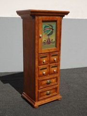Vintage French Country Storage Cabinet ~ 4 Drawers & Cabinet w Shelves