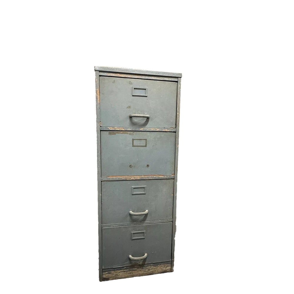 VTG ANTIQUE WOODEN FILE CABINET