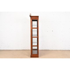 Baker Furniture Georgian Carved Mahogany Lighted Breakfront Bookcase