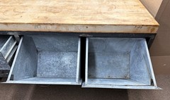 Antique Bakers Table Kitchen Center Island Store Counter 3″ Butchers Block Steel