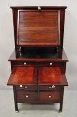 Antique General Optical Mahogany Ophthalmic Cabinet Roll Top Medical Work Desk