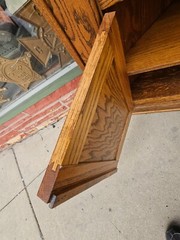 Craftsmen vintage Oak Corner china display cabinet with lead glass door