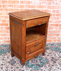 French Louis XV Antique Oak Nightstand Small Bedside Cabinet