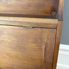 Antique Wood Silverware Wall Storage Cabinet W 2 Drawers Flatware Chest RARE VTG