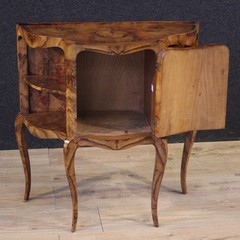 Small sideboard in burl walnut wood furniture cabinet 1 door 20th century