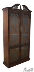 L61982: THOMASVILLE Chippendale Style Cherry Curio Display Cabinet