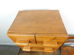 MCM Craftsman Made Danish Modern Wood Mini Chest 3 Drawer Table Top Cabinet HOT!