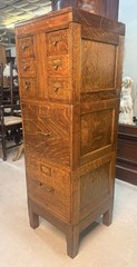 Antique American Quarter-Sawn Oak Globe 8 Drawer File Cabinet Circa 1920