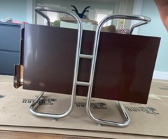  Chocolate Lacquer Tubular Steel Pace collection Leon Rosen Desk Drawers