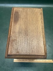 Antique Edwardian Oak Wood Smokers Cabinet w/ Carved Door Panels