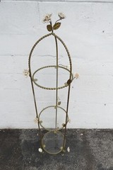 Hollywood Regency Brass Painted Finish Display Shelving Etagere 5460