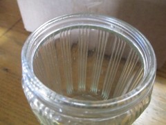 SELLERS – HOOSIER CABINET ORIGINAL TEA JAR LISTING TRIPLE SKIP GLASS LOT #7007