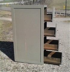 Antique Wooden 4 Drawer File Cabinet Painted 1940s