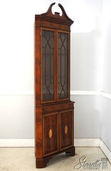 73676: English Made Mahogany Inlaid Corner Cabinet 2 Of 2