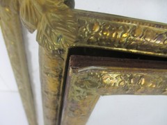 Vintage mirror Brush Brass Glass Cabinet Continental Ornate Brushes Included