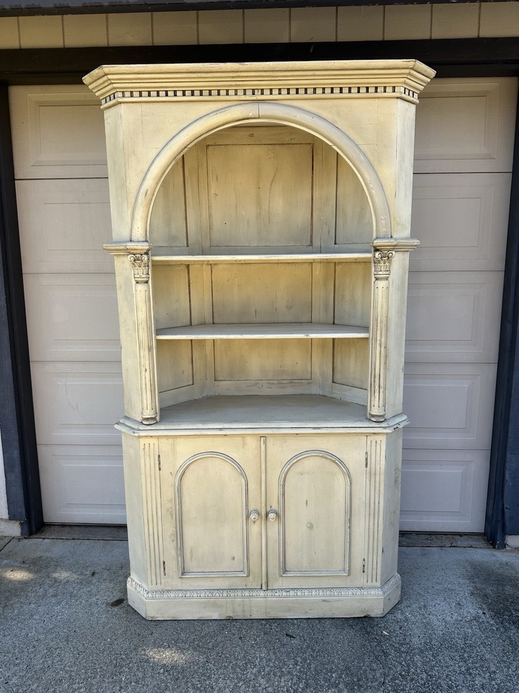 Large Rustic Wood Corner Hutch Cabinet Reclaimed Pallet Wood Local Pickup