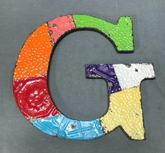 Decorative Salvaged Tin Ceiling 12″ Patchwork Mix Color Letter G Metal 353-25B